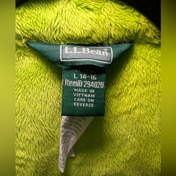 LL Bean Soft Shell Jacket Coat Girls Youth Large 14-16 Green Blue Purple - Picture 3 of 6